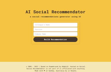 AI Social Recommendator